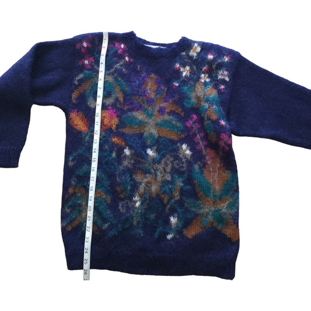 Vintage navy abstract mohair blend sweater - Picture 4 of 7